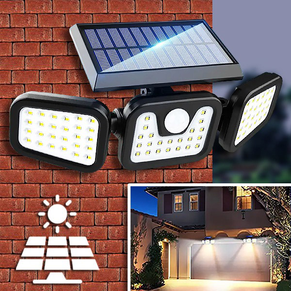 Lampă solară cu trei laturi și senzor de mișcare - SENSBEAM®