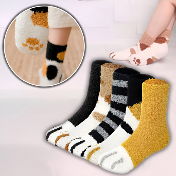 Set de 3 perechi de șosete cu labe de pisică - GATOSOCKS®
