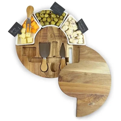 Set masă din lemn pentru brânză cu 6 accesorii SNACKPLATTER®