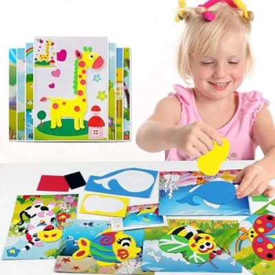 🧩 STICKYFUN® Puzzle-uri emoționante cu autocolante 3D pentru micii creatori (12 seturi) 🧩