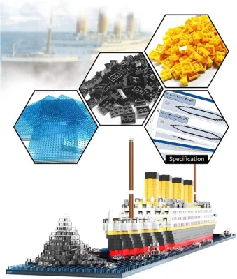Tip constructor Lego de 1860 buc. Blocuri de construcție TITANICBLOCKS®