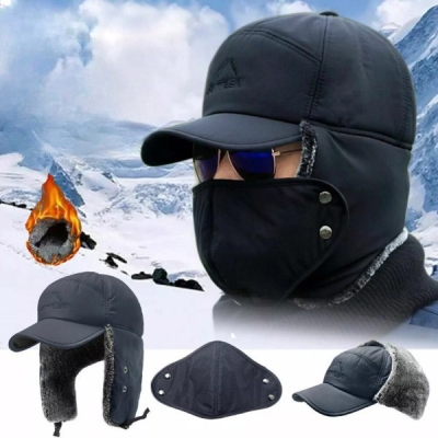 Căciulă caldă de iarnă cu mască de protecție - BOMBERKO®