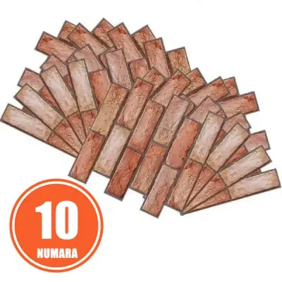 Set de 10 Tapet 3D autoadeziv - Caramida Orange - NYbrick®