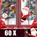 60 buc. Autocolante decorative de Crăciun pentru o atmosferă magică XMASCLINGS®