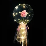 Buchet-balon LED strălucitor cu trandafir LOVEBALLOON