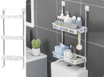 Organizator inovator pentru baie pe 3 niveluri BATHSHELF® - Instalare fără găurire organizator inovator pentru baie pe 3 niveluri bathshelf instalare fr gurire