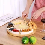 Set masă din lemn pentru brânză cu 6 accesorii SNACKPLATTER® set mas din lemn pentru branz cu 6 accesorii snackplatter