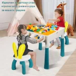 Masă de joacă multifuncțională pentru copii + blocuri de construcție (101 buc.) - KOCLINKA®