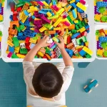 Masă de joacă multifuncțională pentru copii + blocuri de construcție (101 buc.) - KOCLINKA®