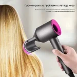 Uscător de păr profesional ionizant cu 5 accesorii magnetice - VELOSILK®, usctor de pr profesional ionizant cu 5 accesorii magnetice velosilk