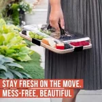 Tavă din bambus cu 6 compartimente și capac - TRAYLUXE®