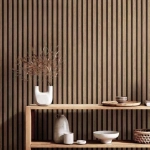 Autocolant de perete elegant cu efect de lemn - LINEWALL®